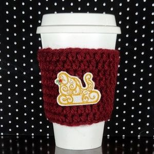 Handmade Coffee Cozy Holiday Sleigh